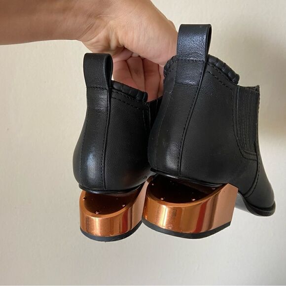 Alexander Wang Leather Black Ankle Boots Size 7.5 - Picture 7 of 17